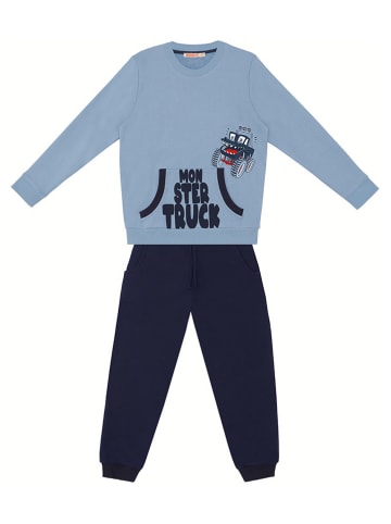 Denokids 2-delige outfit "Monster Truck" blauw
