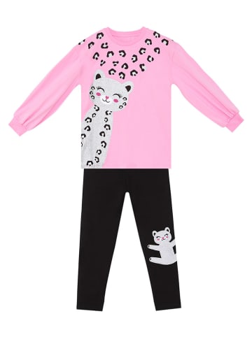 Denokids 2-częściowy zestaw "Glitter Leo" w kolorze czarno-jasnoróżowym