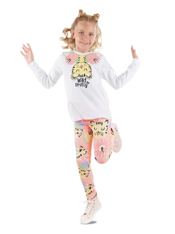 Denokids 2tlg. Outfit "Fancy Leo" in Weiß/ Rosa