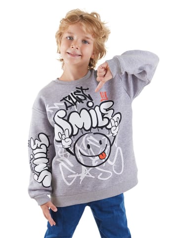 Denokids Sweatshirt "Just Smile" in Grau