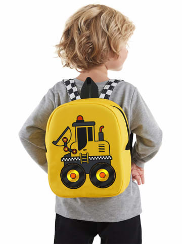 Denokids Rugzak "Bulldozer" geel - (B)22x (H)26x (D)11cm