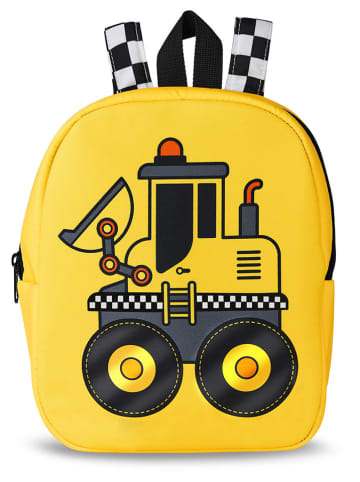 Denokids Rugzak "Bulldozer" geel - (B)22x (H)26x (D)11cm