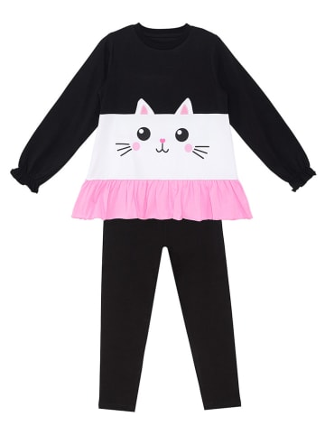 Denokids 2-częściowy zestaw "Frilled Cat" w kolorze czarnym