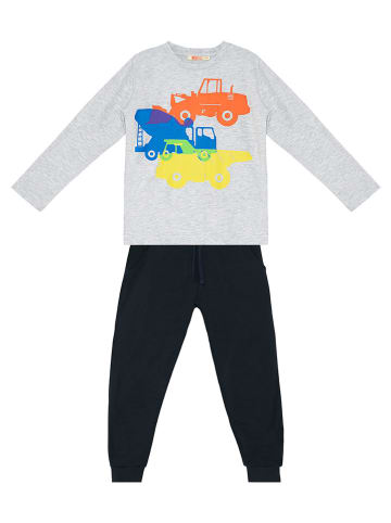 Denokids 2-delige outfit "Construction" grijs/donkerblauw