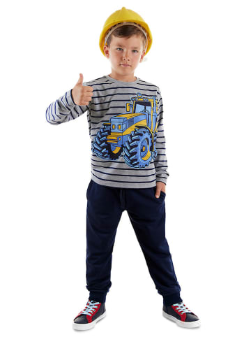 Denokids 2tlg. Outfit "Tractor" in Grau/ Dunkelblau