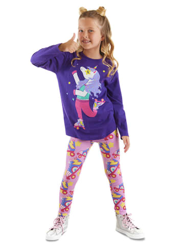 Denokids 2tlg. Outfit "Skate Unicorn" in Lila/ Rosa