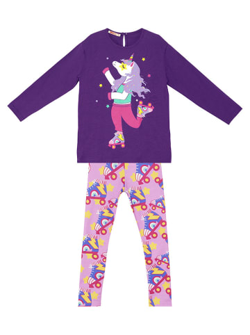 Denokids 2tlg. Outfit "Skate Unicorn" in Lila/ Rosa