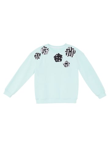 Denokids Bluza "Flowers" w kolorze turkusowym