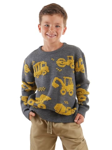 Denokids Sweter "Construction Tools" w kolorze antracytowym