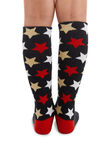 Denokids Podkolanówki "Glitter Cat" w kolorze czarnym