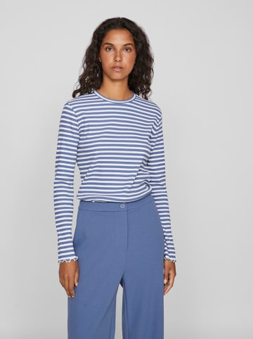 Vila Longsleeve "Thessa" blauw/wit