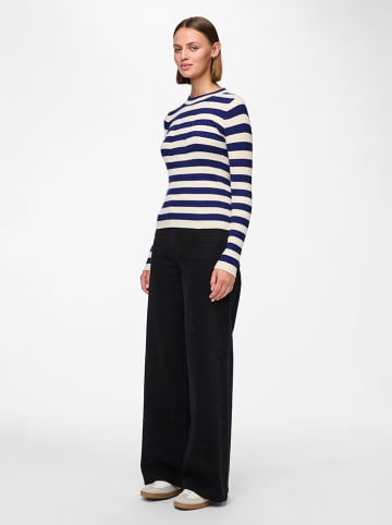 Pieces Longsleeve "Crista" blauw/wit