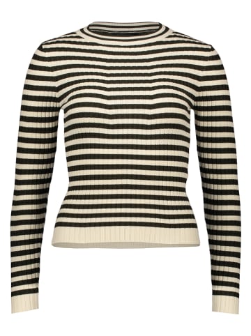 Pieces Pullover "Crista" in Creme/ Schwarz