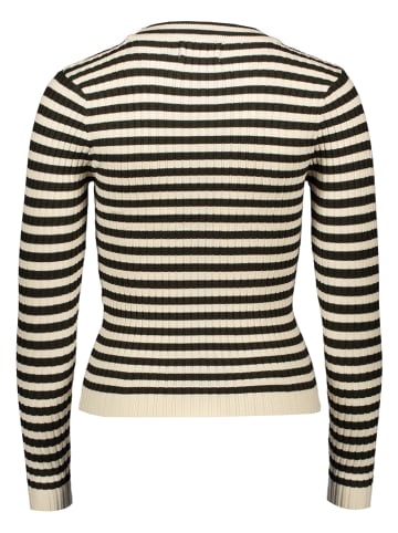 Pieces Pullover "Crista" in Creme/ Schwarz