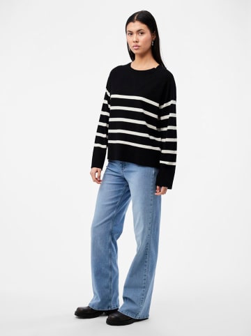 Pieces Sweter "Sia" w kolorze czarno-białym