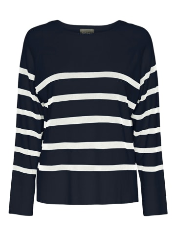 Pieces Pullover "Sia" in Dunkelblau/ Weiß