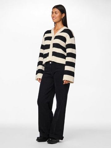 Pieces Cardigan "Nalini" in Creme/ Schwarz