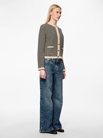 Pieces Cardigan "Nisa" in Beige/ Schwarz