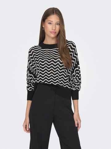 JDY Pullover "Rita" in Schwarz/ Weiß