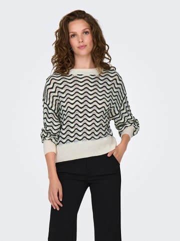 JDY Pullover "Rita" in Weiß/ Schwarz