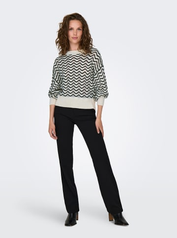 JDY Pullover "Rita" in Weiß/ Schwarz