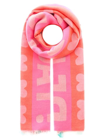 Zwillingsherz Schal "Happiness" in Pink/ Orange - (L)180 x (B)70 cm