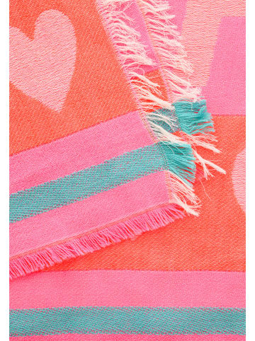 Zwillingsherz Sjaal "Happiness" roze/ oranje - (L)180 x (B)70 cm