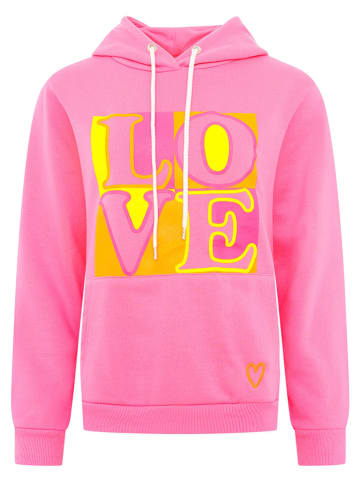 Zwillingsherz Bluza "Print Love" w kolorze różowym