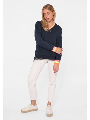 Zwillingsherz Sweatshirt "Uni Neon Kante" in Dunkelblau