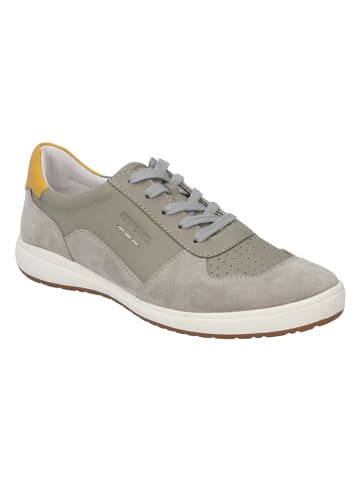 Josef Seibel Leder-Sneakers in Grau/ Gelb