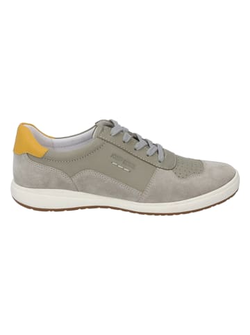 Josef Seibel Leder-Sneakers in Grau/ Gelb