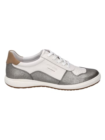 Josef Seibel Leder-Sneakers in Weiß/ Silber