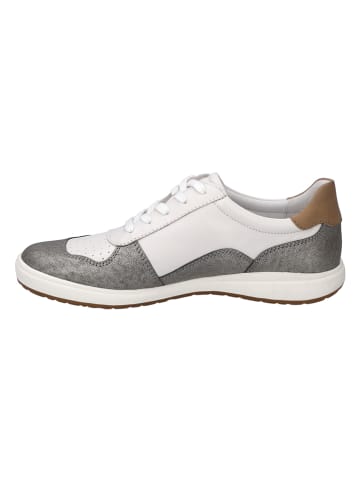 Josef Seibel Leder-Sneakers in Weiß/ Silber