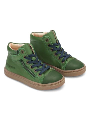 Bundgaard Leder-Sneakers "Rie Lace" in Grün