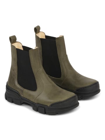 Bundgaard Skórzane sztyblety "Natasja" w kolorze khaki