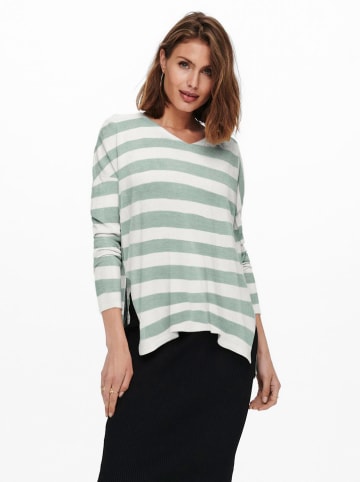 ONLY Pullover in Creme/ Grün