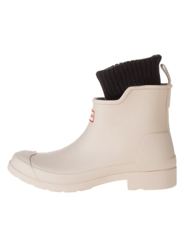 Hunter Gummistiefel in Creme/ Schwarz