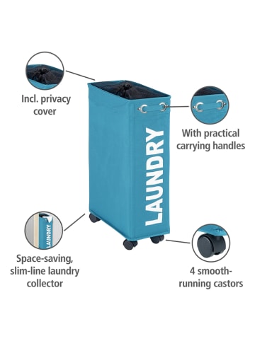 Wenko Wäschesammler "Laundry" in Blau - 43 l