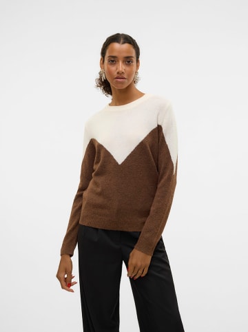 Vero Moda Sweter w kolorze kremowo-brązowym
