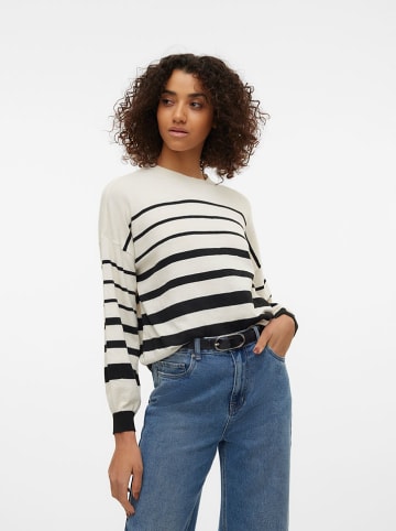 Vero Moda Pullover in Creme/ Schwarz