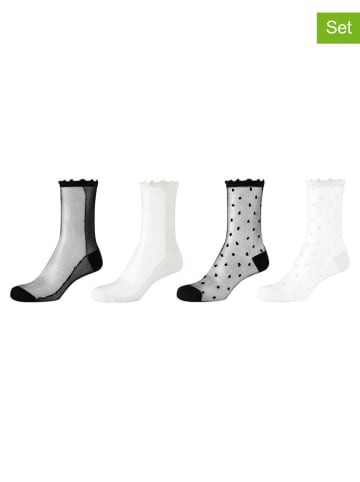 s.Oliver 4er-Set: Socken in Schwarz/ Weiß