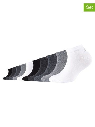s.Oliver 10er-Set: Sneakersocken in Weiß/ Grau/ Schwarz