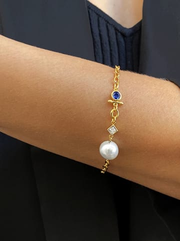 DI GIORGIO Vergulde armband met edelstenen und Perle