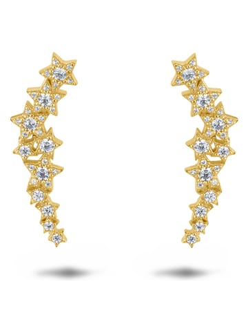 Les Favorites Vergulde oorstekers met edelstenen