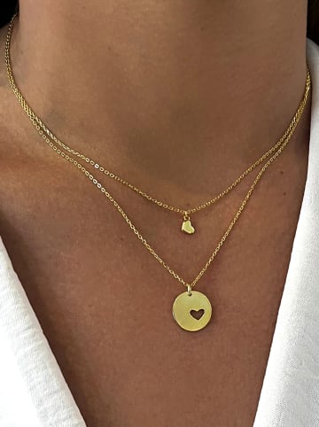 Les Petites Précieuses Vergulde ketting met sierelementen - (L)39 cm