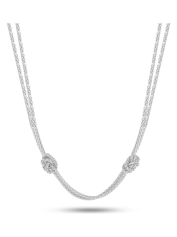 Nomad Silber-Halskette mit Schmuckelementen - (L)40 cm