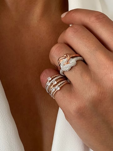 DI GIORGIO Rosévergulde ring met edelstenen