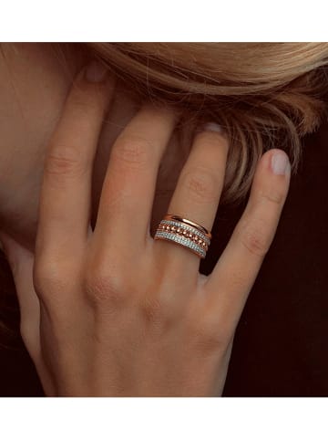 DI GIORGIO Rosévergold. Ring mit Edelsteinen