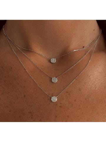 Les Petites Précieuses Srebrny naszyjnik z elementami ozdobnymi - dł. 39 cm