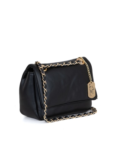 Anna Morellini Leder-Umhängetasche "Aurossera" in Schwarz - (B)22 x (H)16 x (T)10 cm